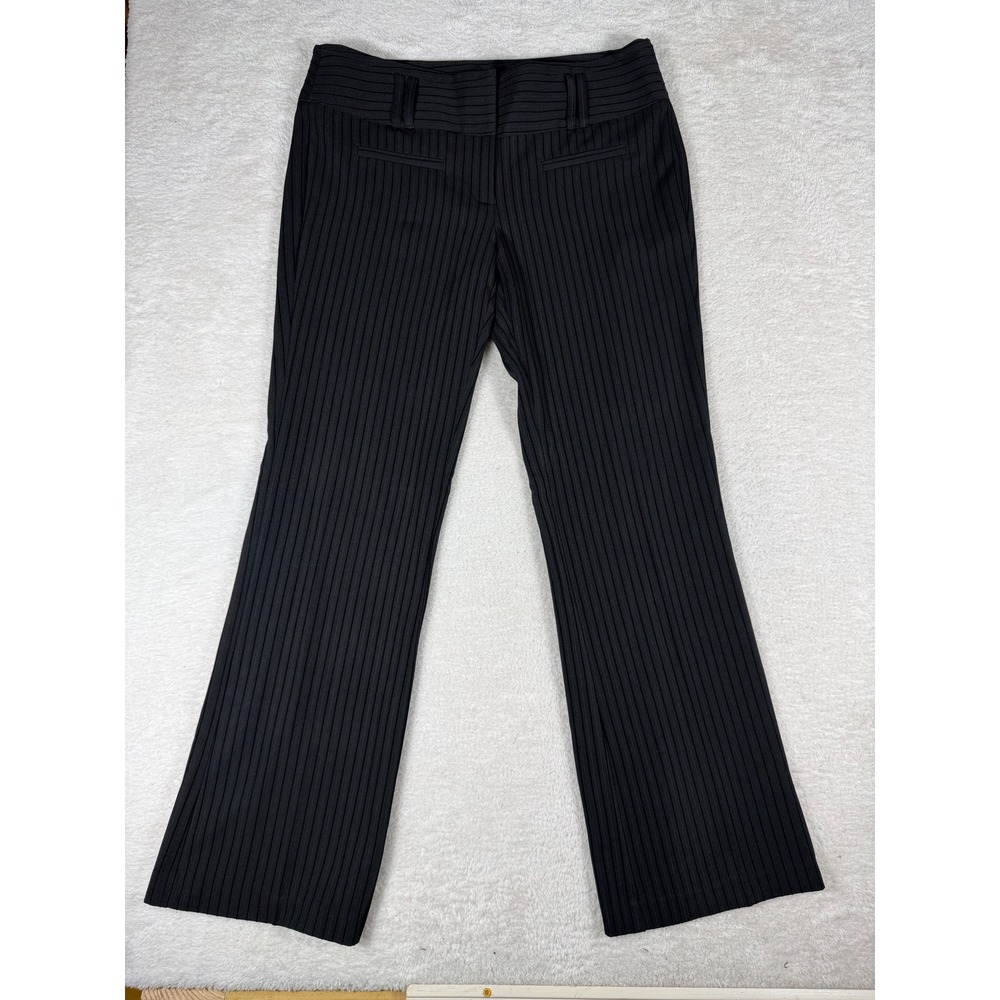 Tracy Evans‎ Pinstripe Dress Pants Womens 11 dark gray y2k Flare Office Siren